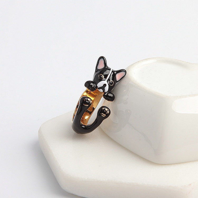 Qingdao Ornament Enamel Glaze Bracelet noir Bracelet Collier Collier Anneau Collant