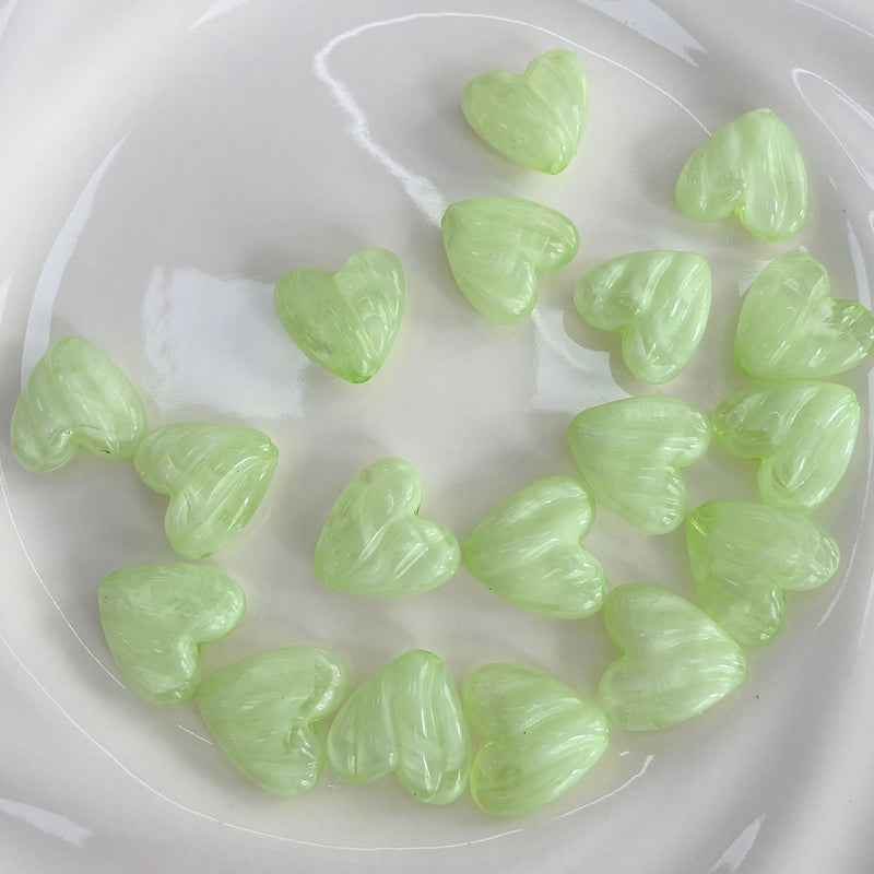 Perles de coeur en acrylique à deux tons