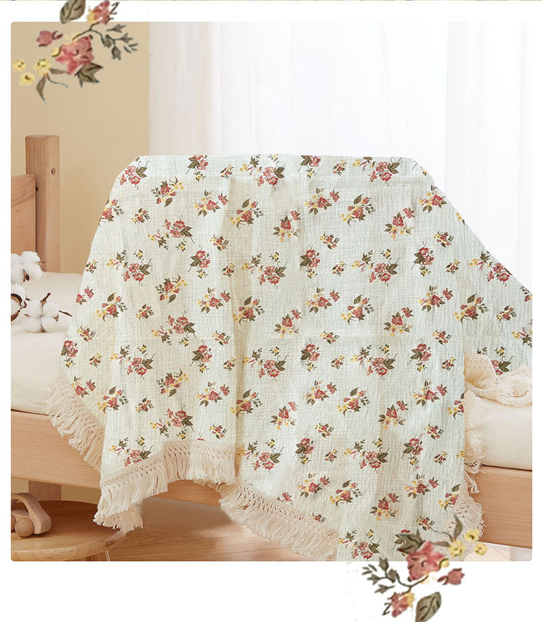 Crêpe de coton imprimé Couverture en tassel