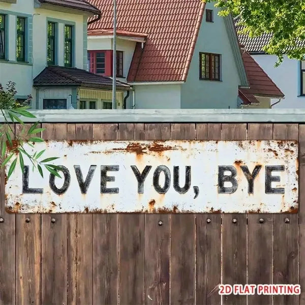 CIFbuy Vintage Love You Bye Bye Metal Sign Accueil Bar Café Décor Xmas Halloween Cadeau Mur De