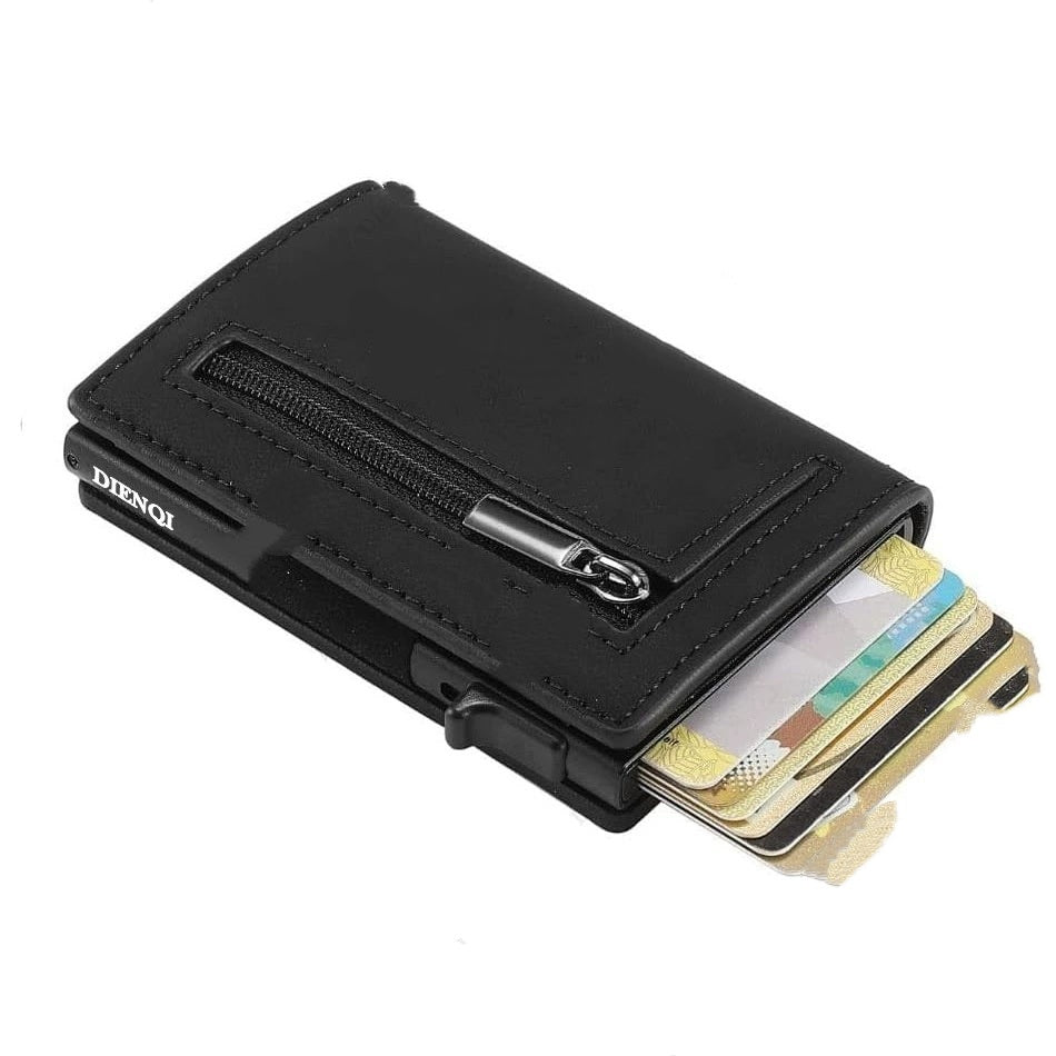 Ancien modèle de fibre de carbone Porte-carte multifonction en cuir pour hommes