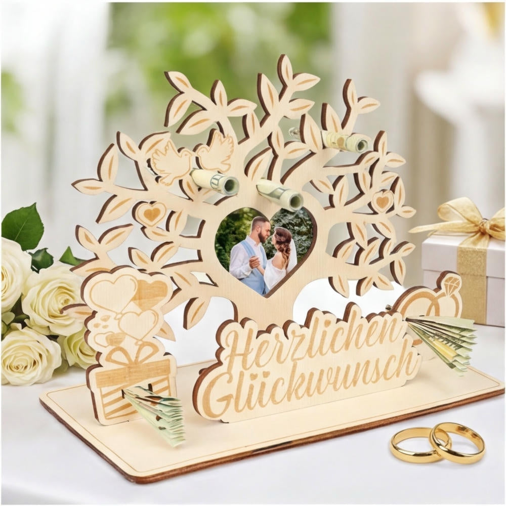 Ornements de mariage en bois