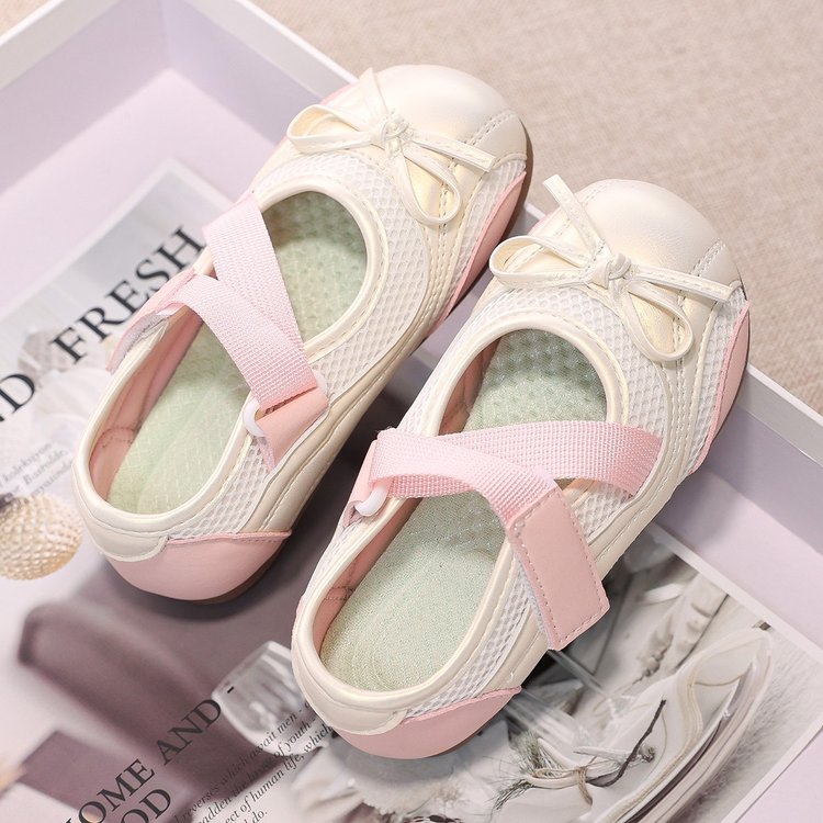 Fille Ballet Style Versatile Princesse Chaussures Casual Athletic Chaussures Pantoufles en cuir