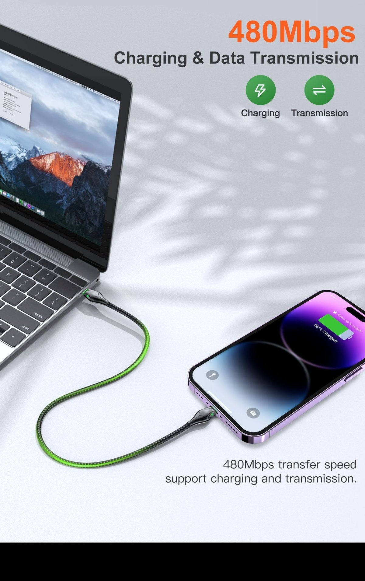 Comprimé de téléphone mobile applicable PD27W Câble de données à charge rapide