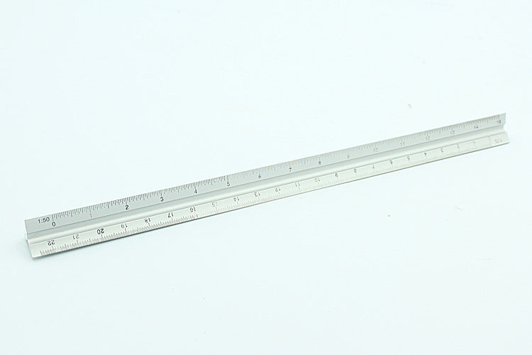 30cm Métal Silver Architect Technique Triangle Règle