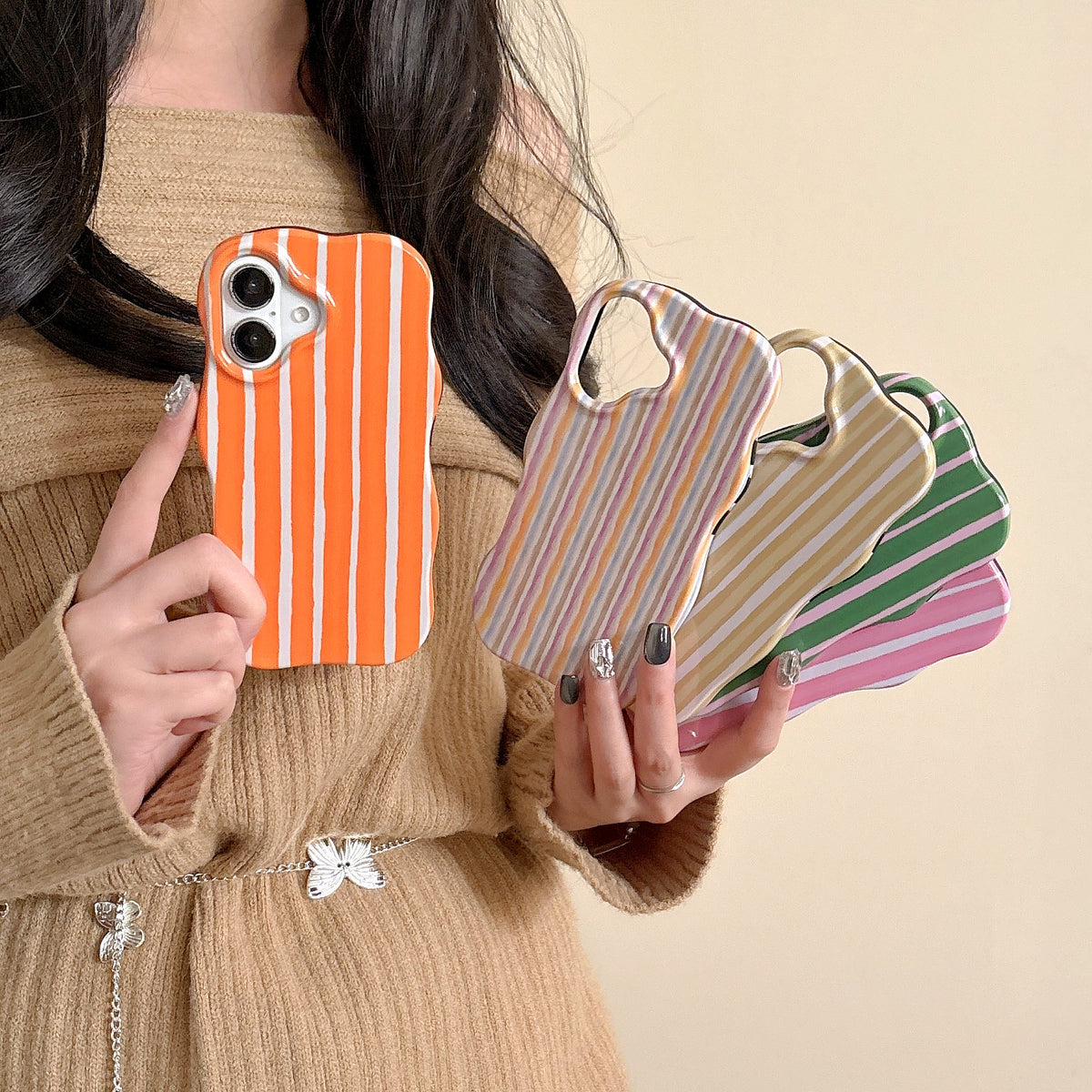 Niche Color Block Scratched Phone Case