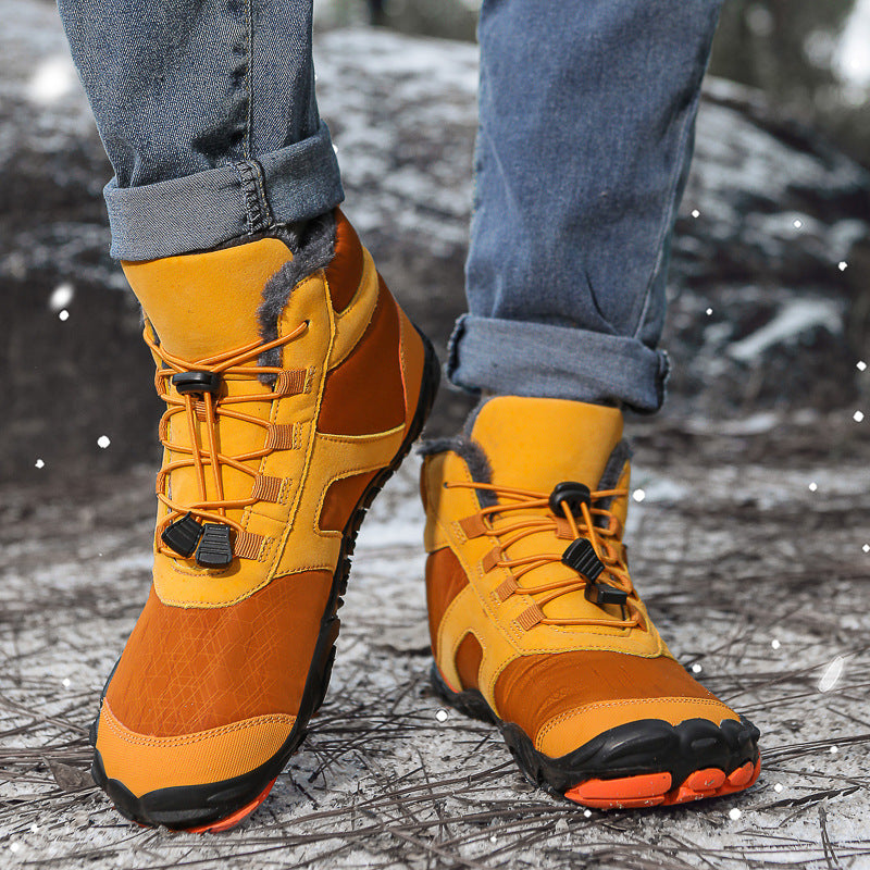 Bottes de neige à cinq doigts, doublées d'eau Chaussure thermique antidérapante en coton