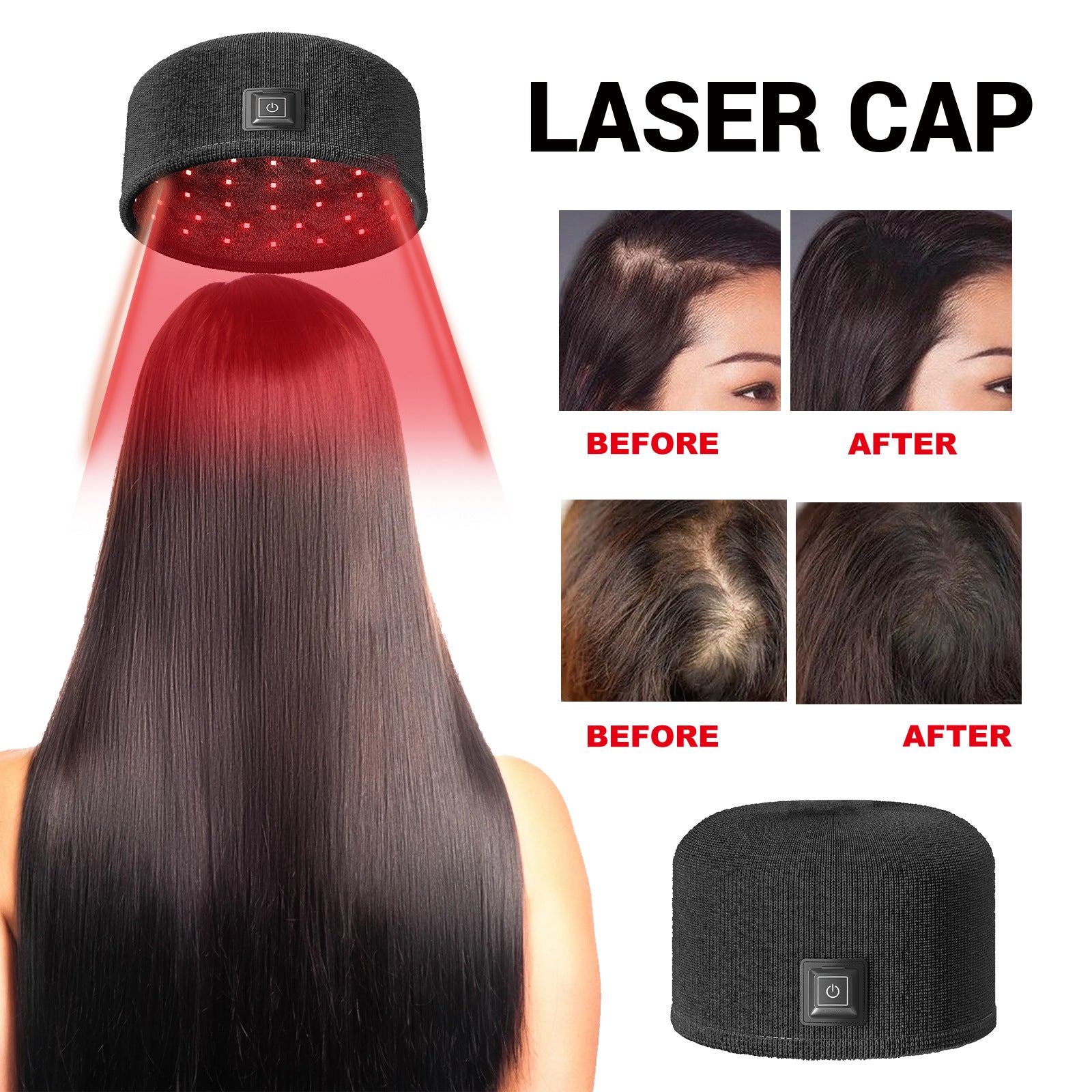 Huukea Dense Toupee Réparation des cheveux Manique épais cheveux fixation tête Massage soins chauffage Ca