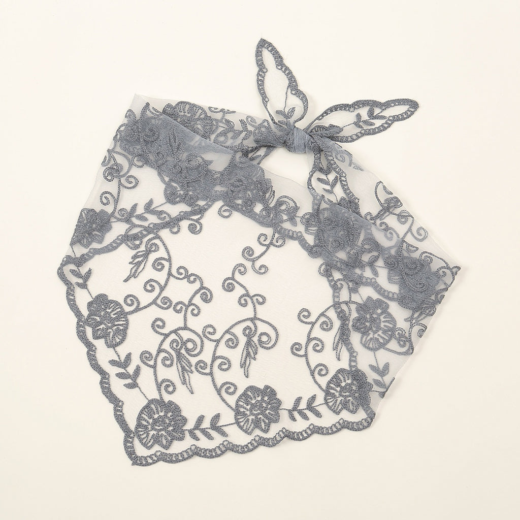 Dentelle florale mariée Triangular Binder Couleur solide Veil mariage Dentelle Veil femmes