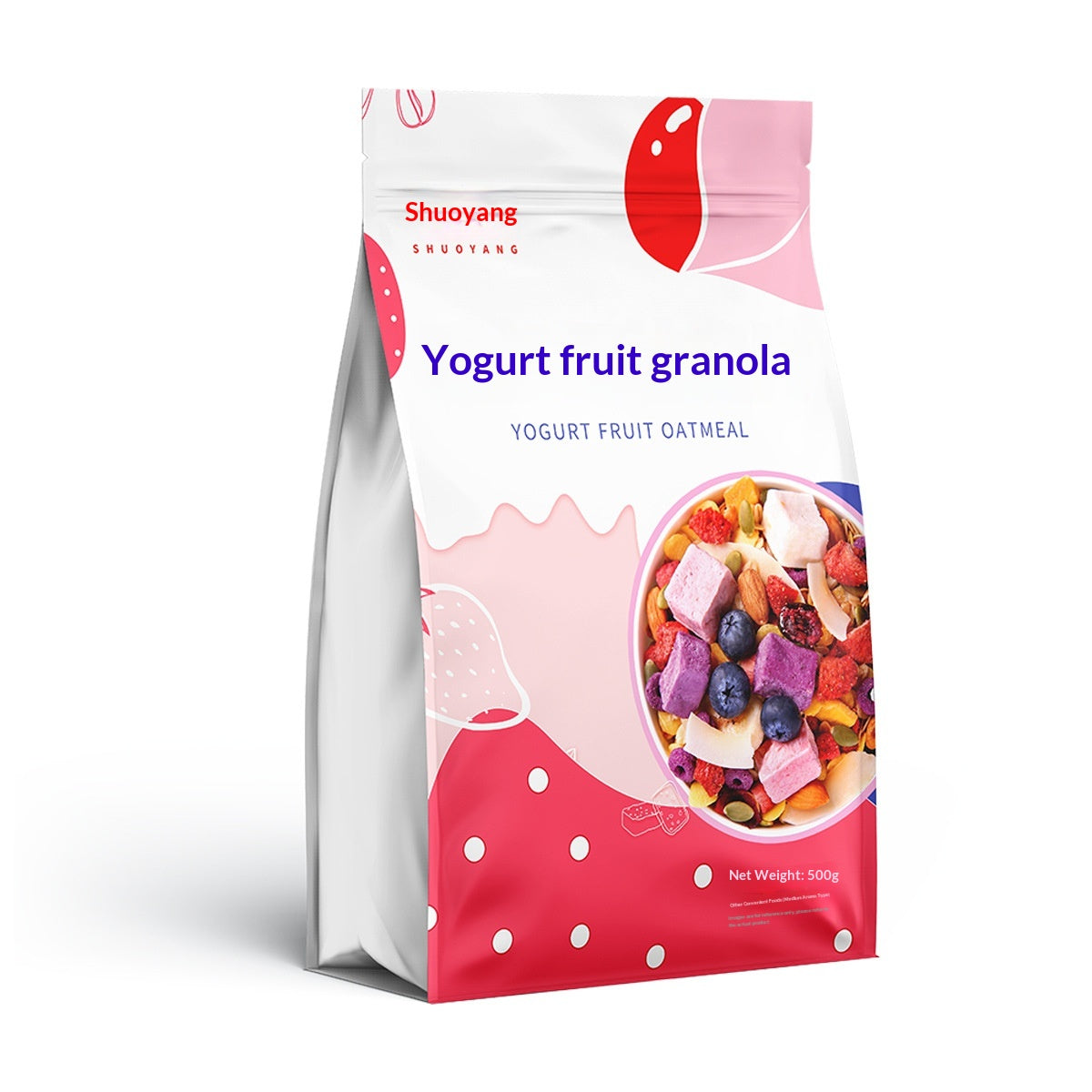 Petit déjeuner nutritif à l'avoine Yogourt de rechange prêt-à-manger avec morceaux de fruits cuits