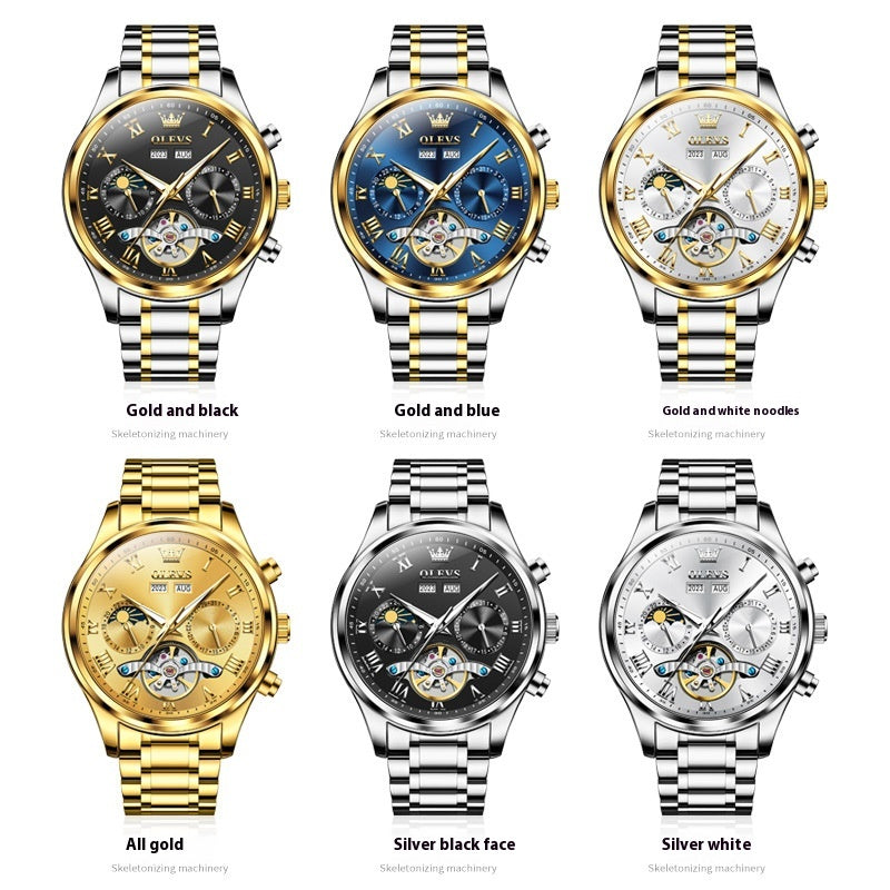 Montre mécanique polyvalente et étanche pour hommes