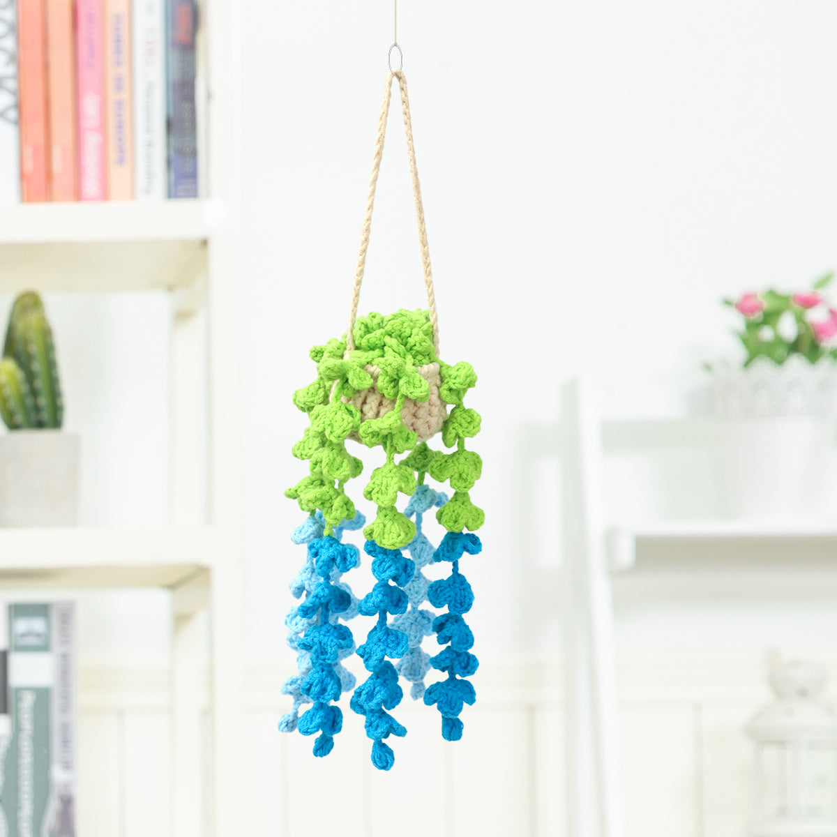 Crochet fait main assorti couleur suspension Wisteria Ornement en pot Everlasting Soft Fils Cro