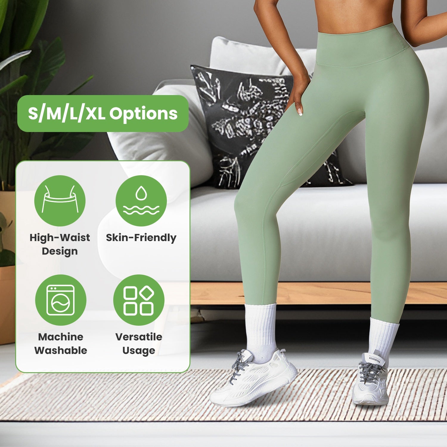 4 Tailles-5 Couleurs Option -- 1Pc Femmes haute taille Leggings d'entraînement Tummy Control Compressi