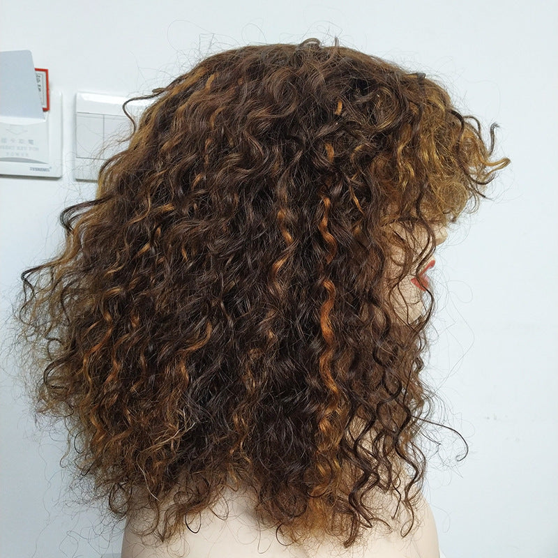 12A Cheveux humains double dessin Bob Perruque
