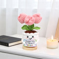Crochet fait main Tulip Pot ornement avec blanc au crochet conteneur doux fil éternelle C