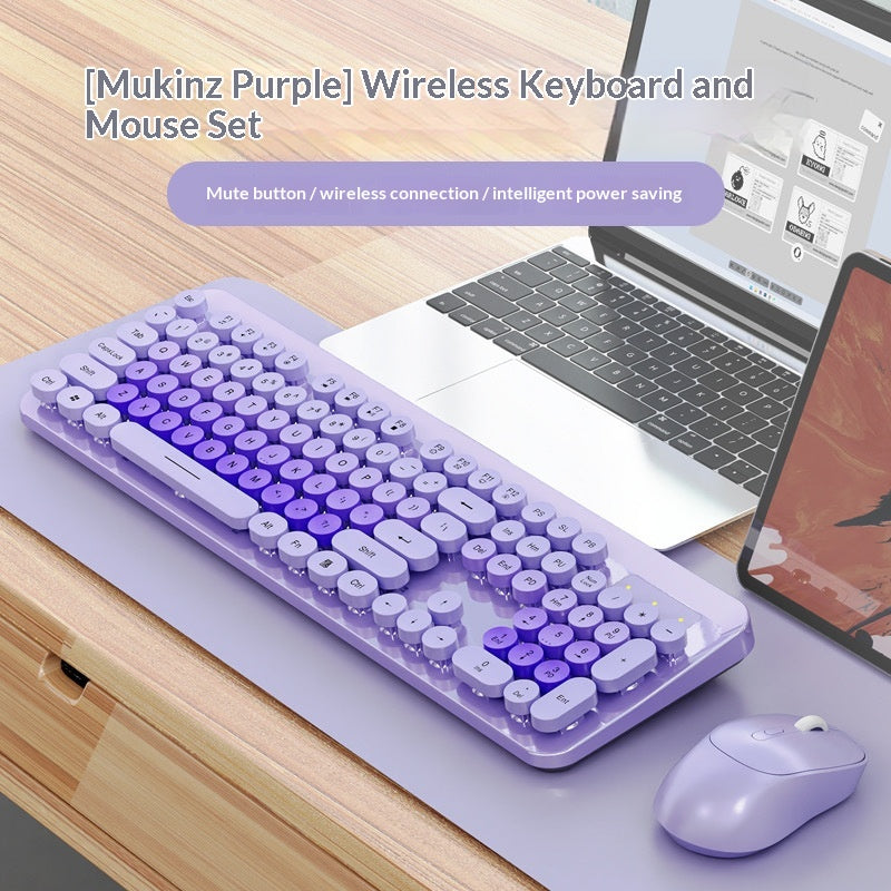 Bureau de femmes Clavier sans fil léger et jeu de souris Clavier d'ordinateur
