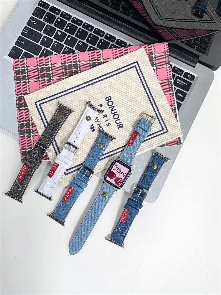 Élégant style de bracelet de montre rétro denim d'été