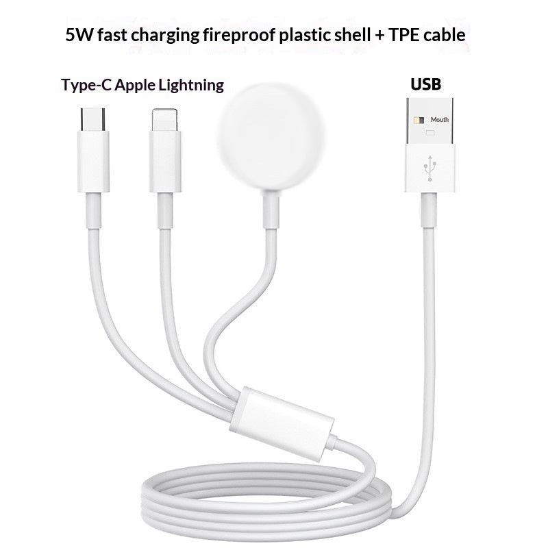 Station de recharge sans fil 3-en-1 - Stand de charge rapide Qi pour iPhone Samsung Galaxy Watch A