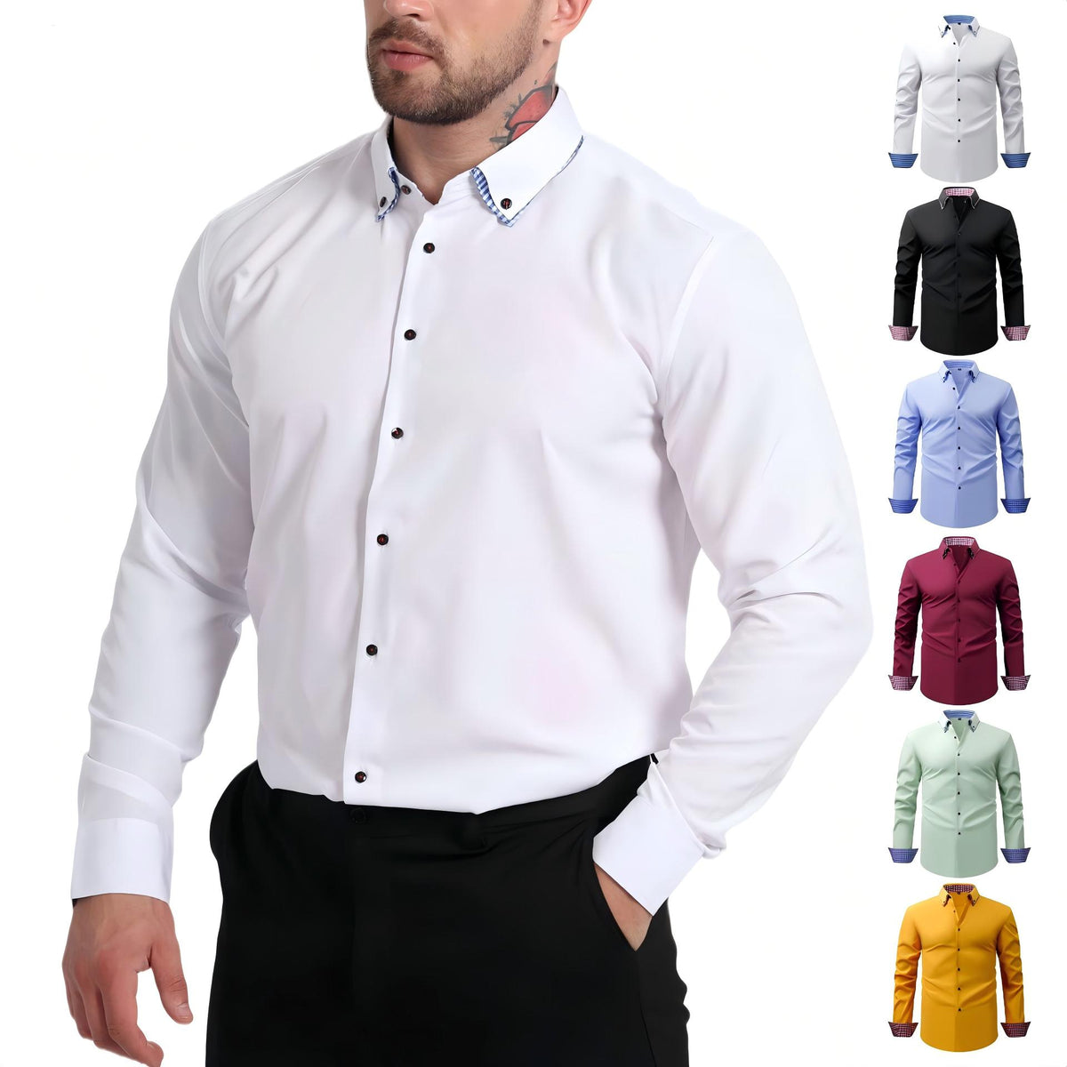 Jiana Chemise européenne et américaine pour homme de grande taille