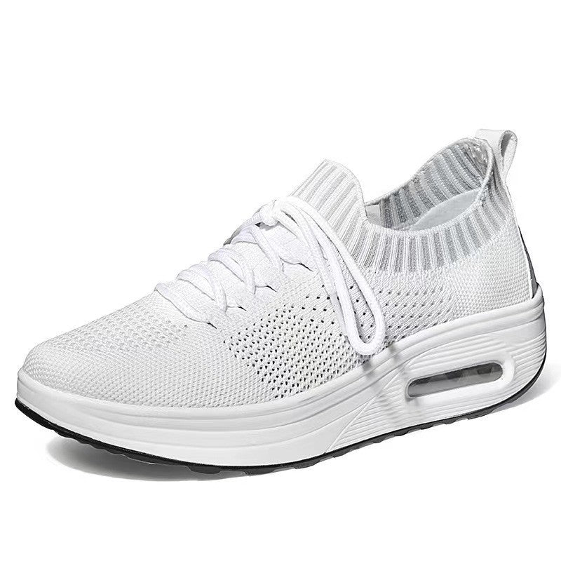 Mesh Coussin d'air bas-top épais fond femelle Mesh surface respirable chaussures