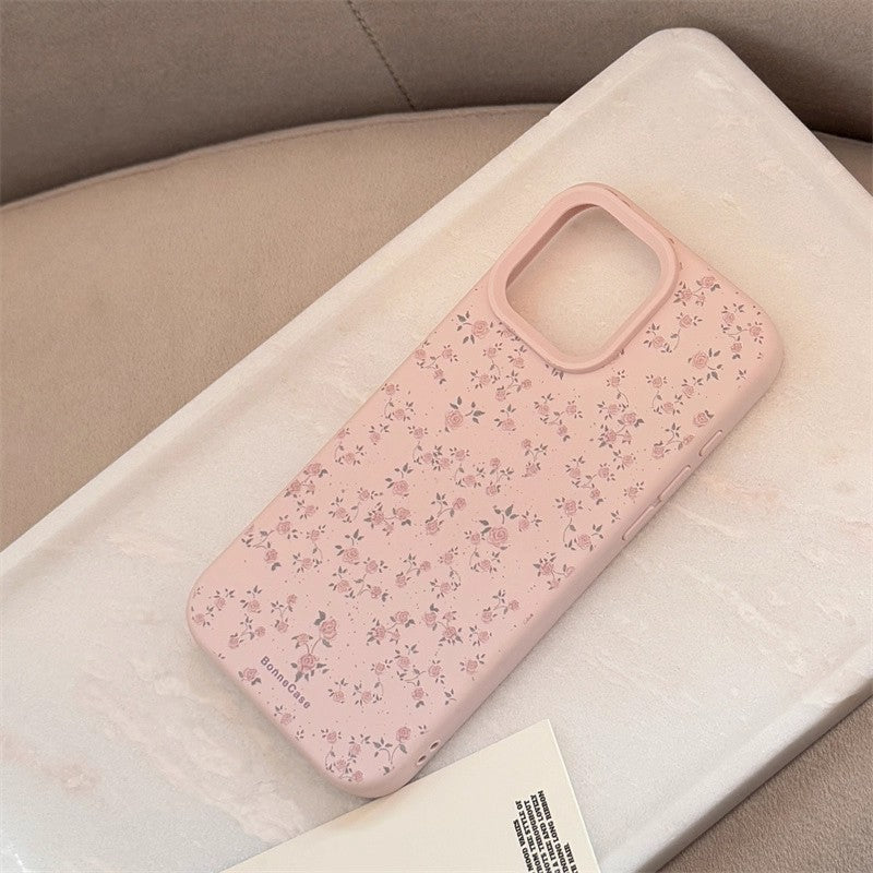 Boîtier de téléphone en silicone liquide à patron rose