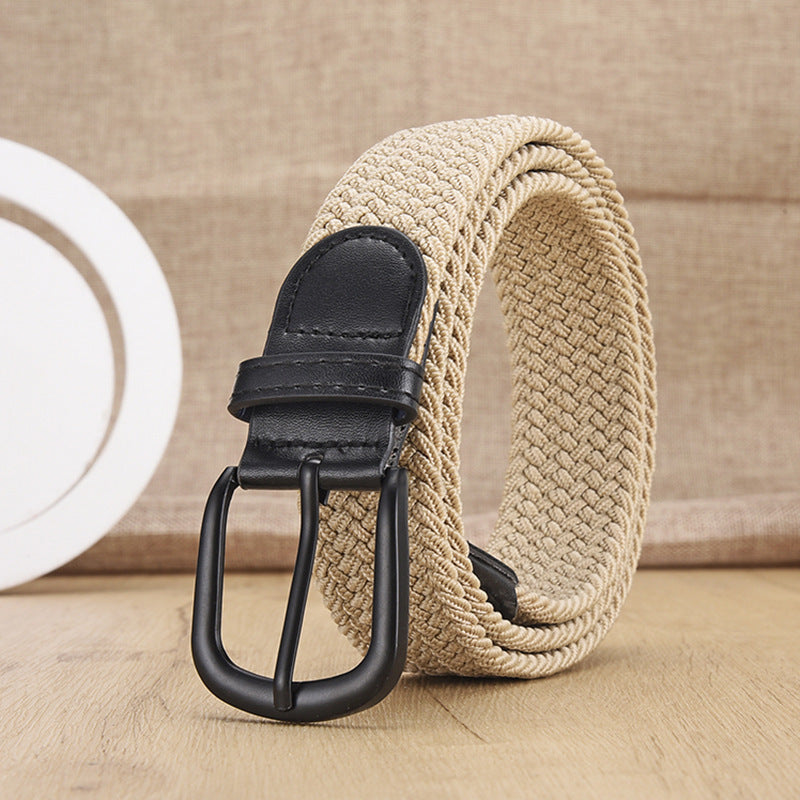 Ceinture tissée élastique sans punch pour hommes et femmes