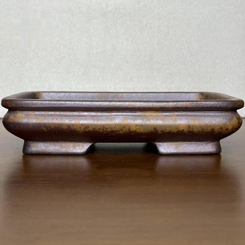 Pot rectangulaire en argile Yixing vieilli au feu de bois
