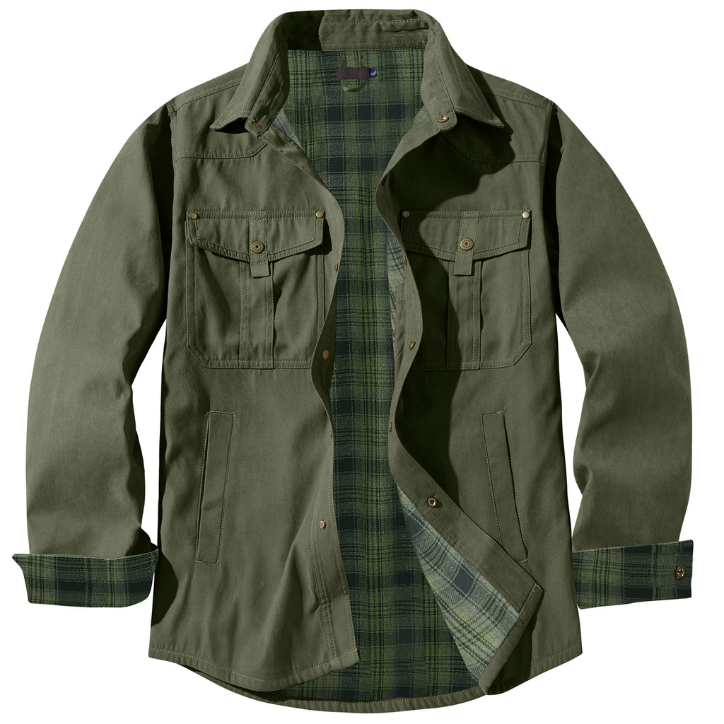 Homme Plus Taille Laps Plaid Flannel Casual Veste European American Retro Western Style Jac