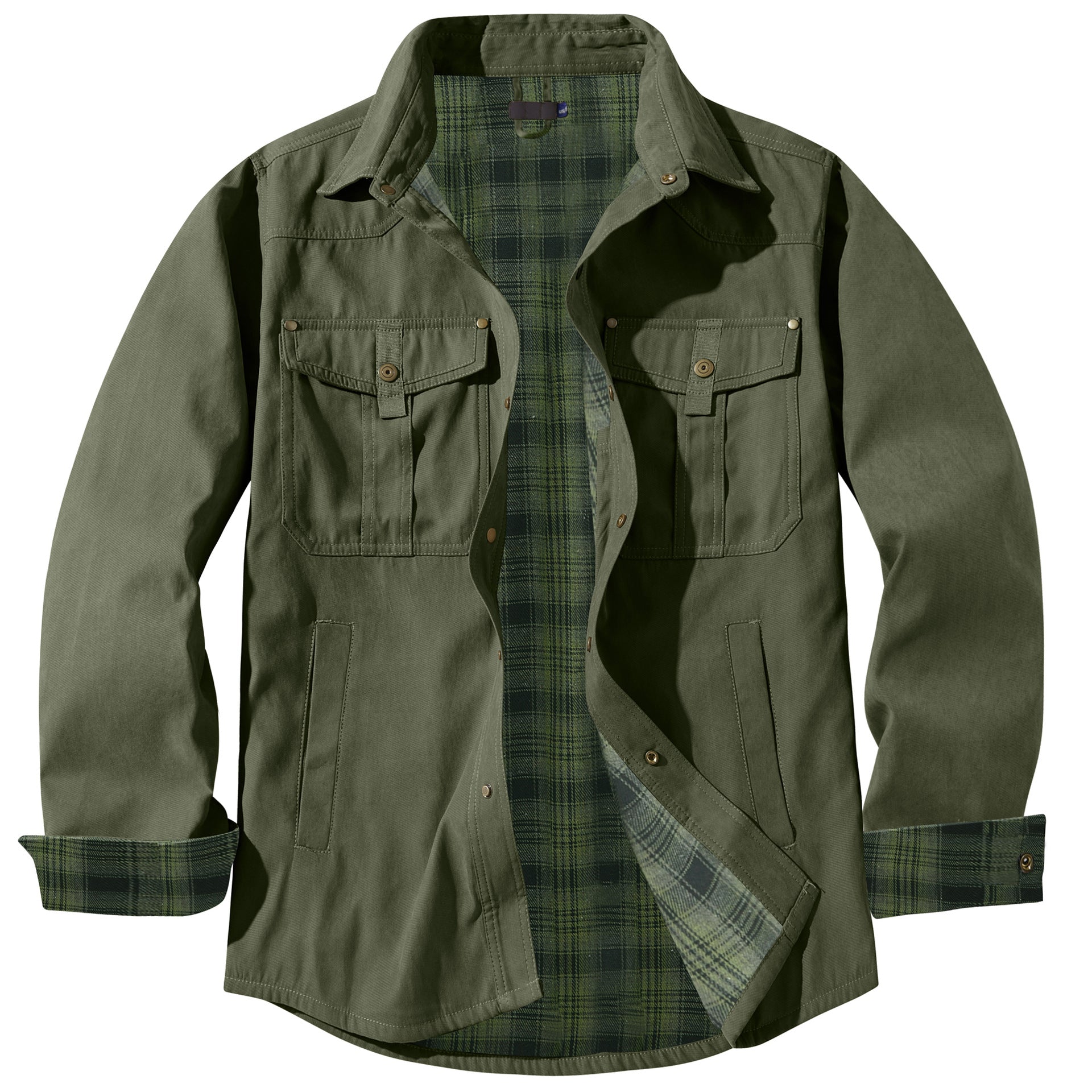 Homme Plus Taille Laps Plaid Flannel Casual Veste European American Retro Western Style Jac