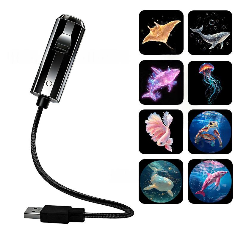 Portable USB Starry Sky Projection Night Light avec des diapositives interchangeables