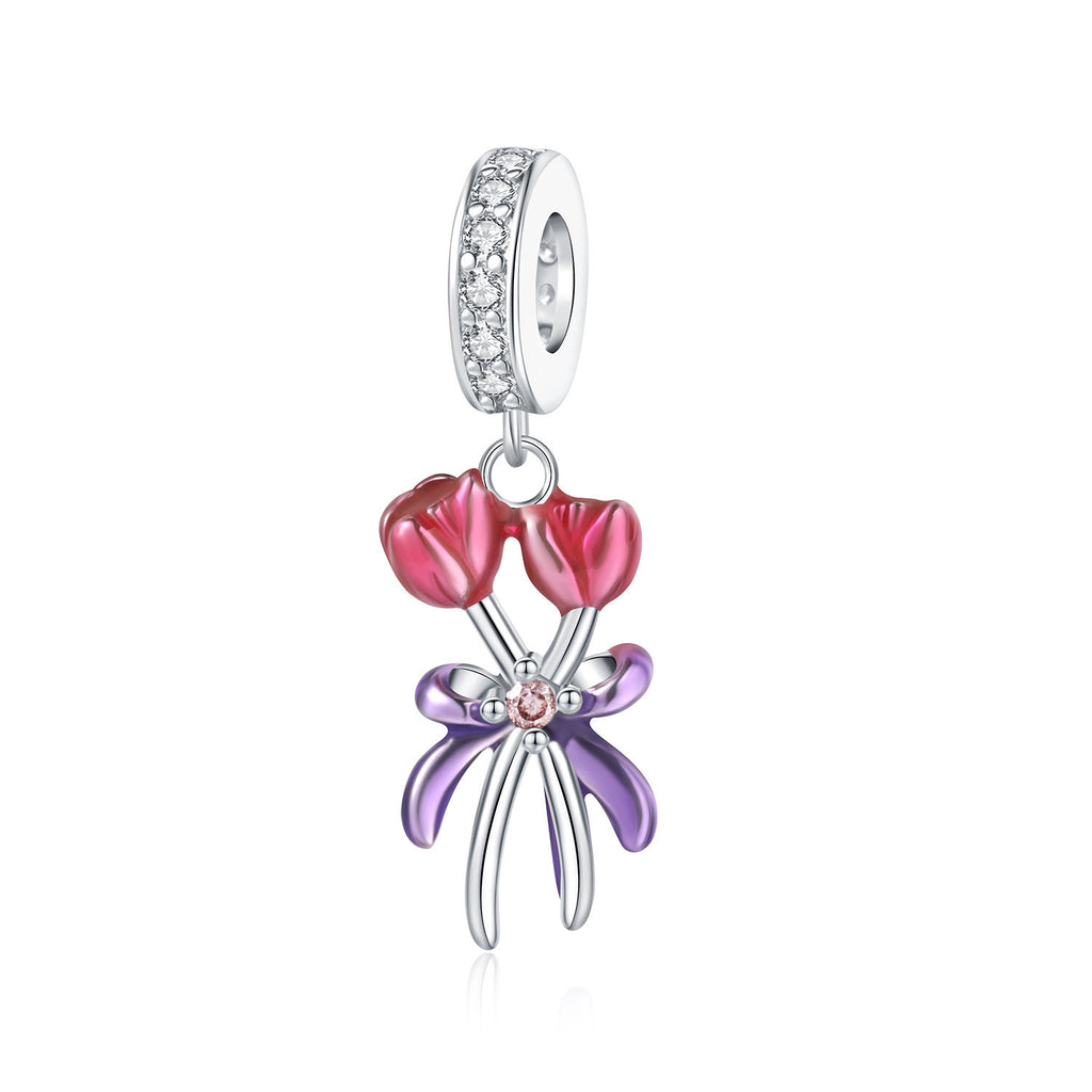 Lily de la vallée Iris et la fleur spinning bricolage bracelet pendentif accessoires