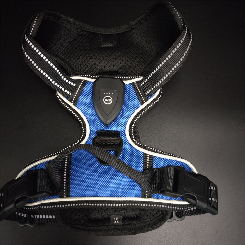 Led Pet Light-Up Harness Nighttime Dog Walking Anti-Collision Veste d'éclair réglable pour