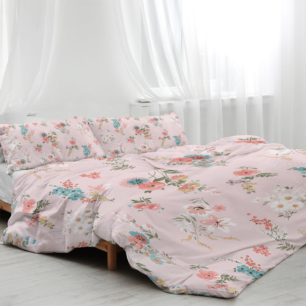 Ensemble de literie florale pour filles