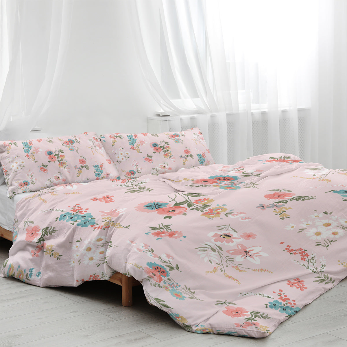 Ensemble de literie florale pour filles