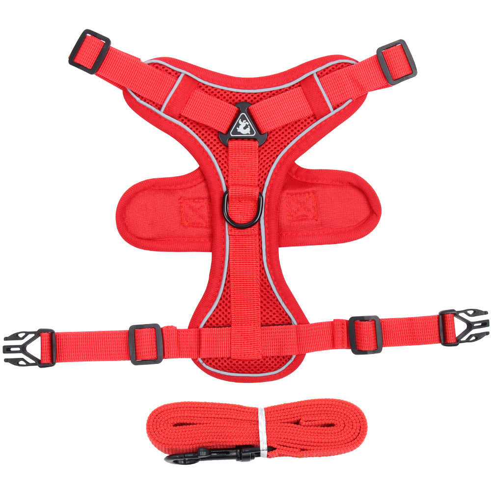 Grande Harnais Cat et jeu de laisse Escape Proof Mesh Vest réglable avec bandes réfléchissantes