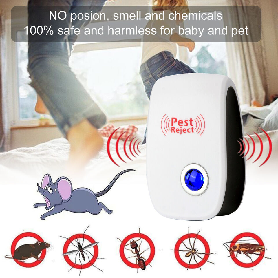 4X Ultrasonic Pest Control Repeller UK Mouse de souris de rat à rejet externe