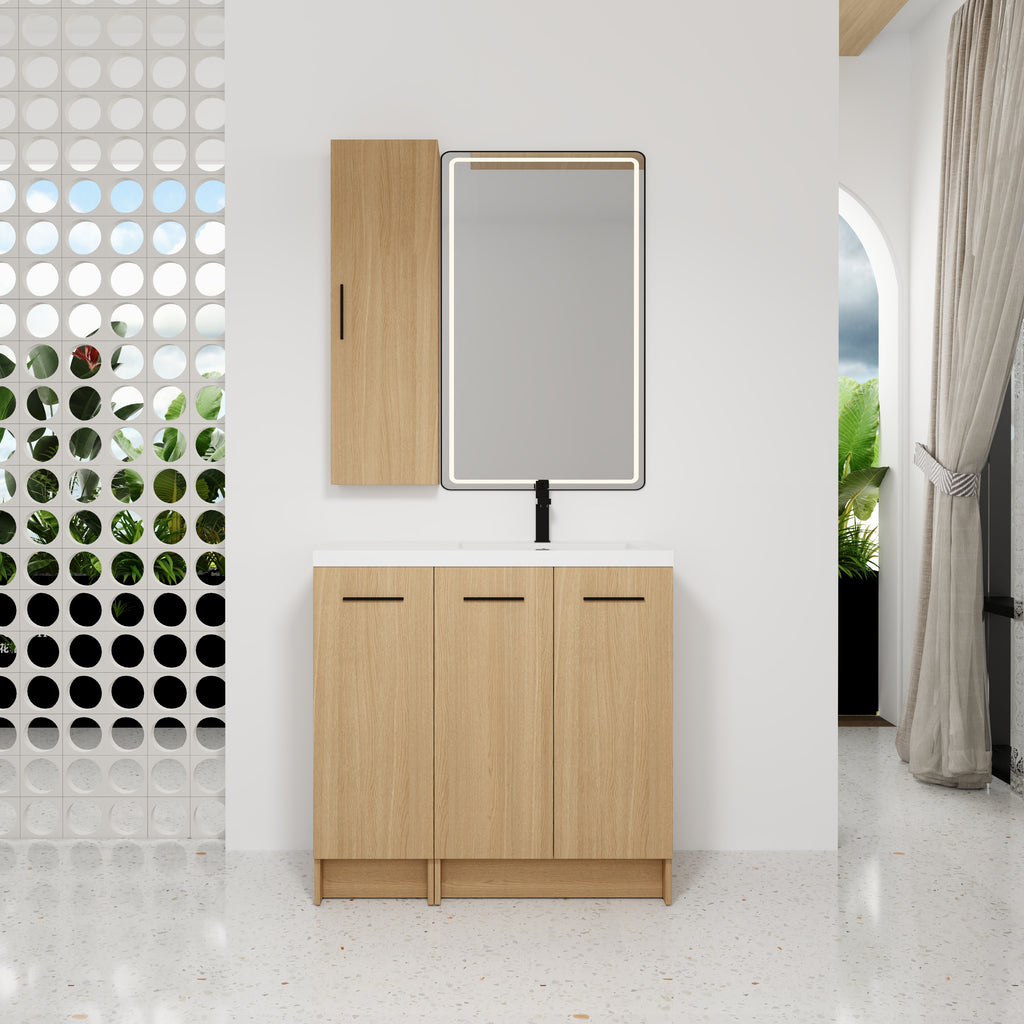 36" Vanité de salle de bain autonome avec armoire en tissu