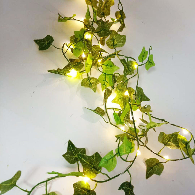 Chaîne de lumière décorative en rotin de feuille d'érable