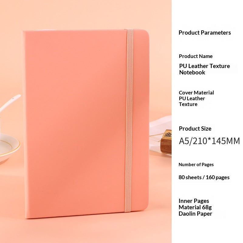 Carnet de notes de couleur solide en Strapper A5