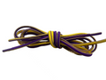 Lasy élastique lacets-purple + jaune-polyester soie à faible brin + latex soie-100 * 0,45CM
