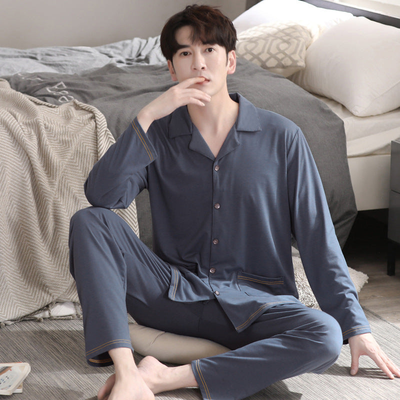 Pyjamas homme Modal Cardigan manches longues Casual Homewear costume