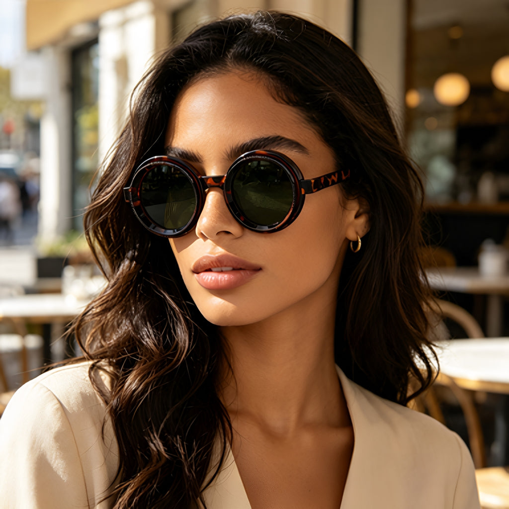 Lunettes de soleil grand format pour hommes avec cadres en métal