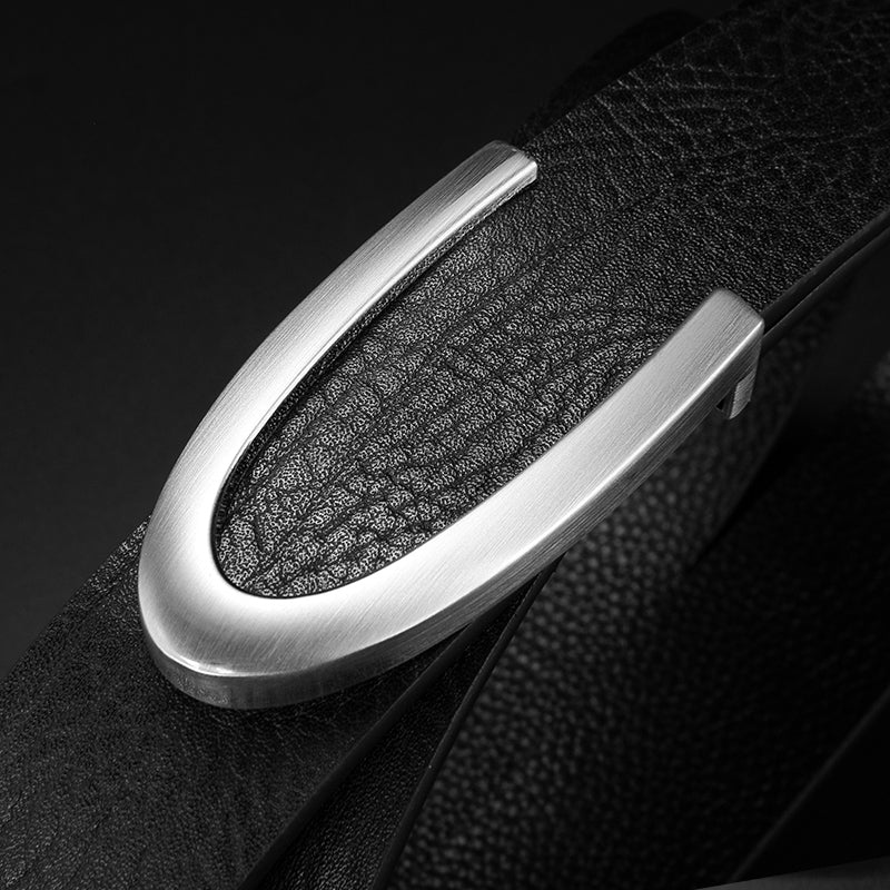 Ceinture en cuir lisse en cuir pour hommes