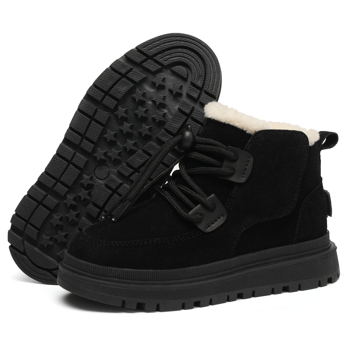Chaussures de coton pour enfants épaissies en polaire