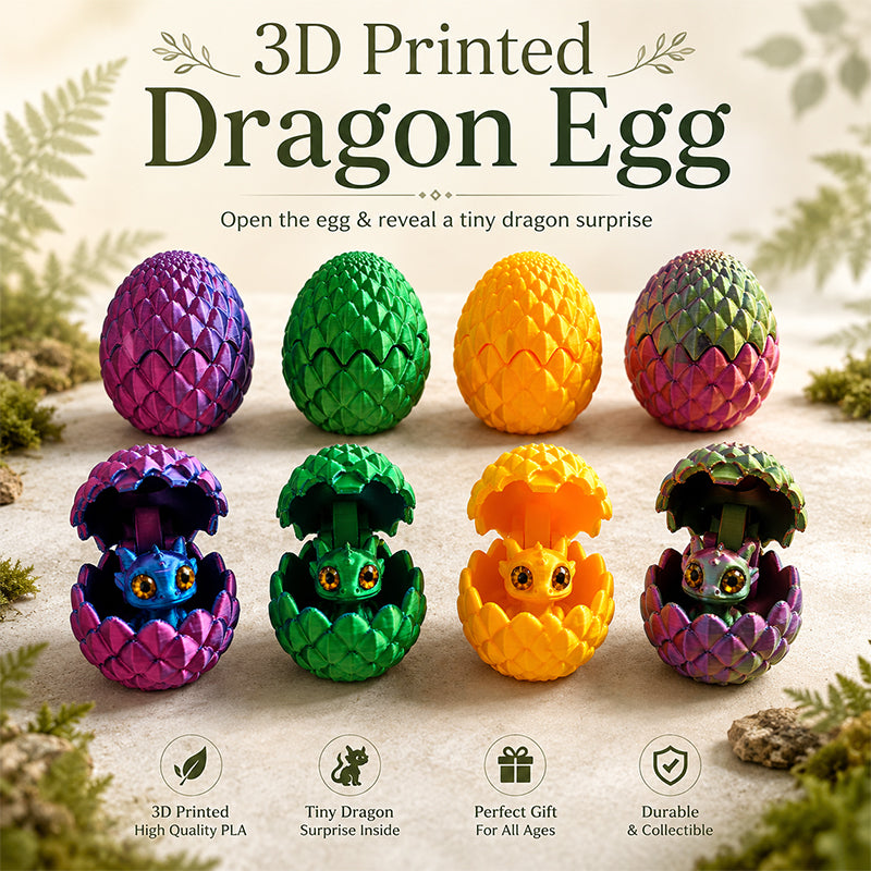 Egg de Dragon imprimé 3D avec Mini Dragon