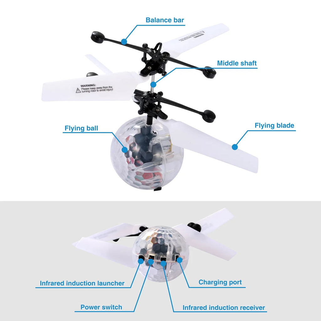 RC Balles volantes Induction infrarouge électrique Drone Hélicoptère balle LED légers enfants volant vers