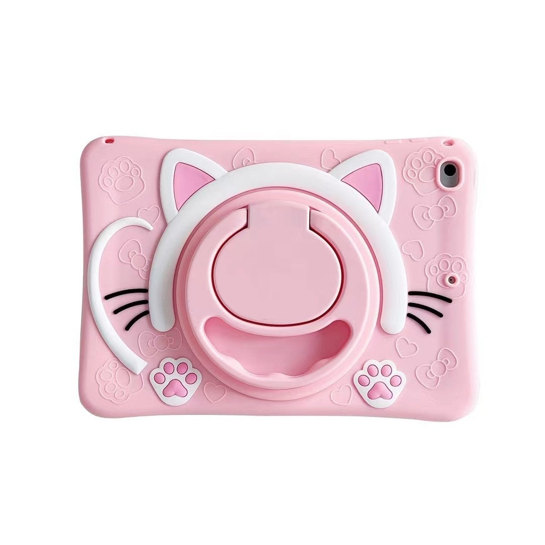 Support rotatif Cartoon Cat Face Tablet Case