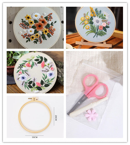 Peinture à la main Diy suspendu Kit de couture à fleurs tridimensionnel