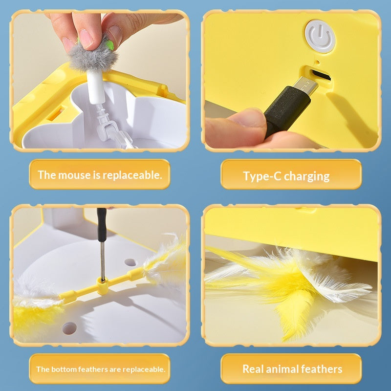 3-en-1 Cheese House Smart Cat Toy