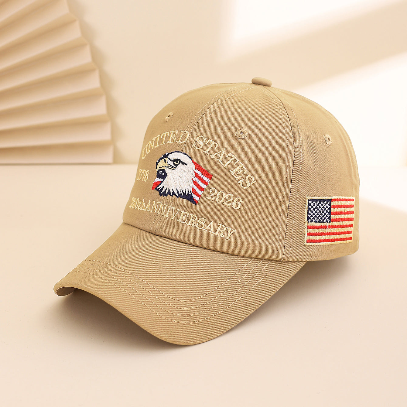 Broderie de mode européenne et américaine American Landmark Flag Baseball Cap Fashionable E